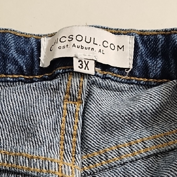 Button Front 100% Cotton Denim Jean Shorts Distressed Cut-Off Style - Picture 9 of 13